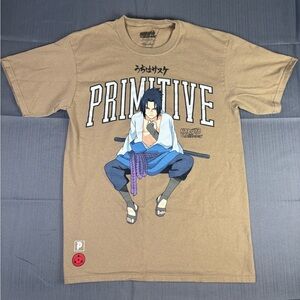 Primitive x Naruto Shippuden Sasuke Uchiha Graphic Tee Men’s Medium Tan
